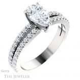 Pear Shaped Forever Brilliant Moissanite Engagement Ring #GTJ1173-pear-fb-w