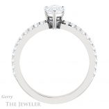 Pear Shaped Forever Brilliant Moissanite Engagement Ring #GTJ1173-pear-fb-w