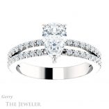 Pear Shaped Forever Brilliant Moissanite Engagement Ring #GTJ1173-pear-fb-w