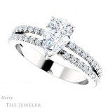 Pear Shaped Forever Brilliant Moissanite Engagement Ring #GTJ1173-pear-fb-w