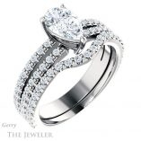 Pear Shaped Forever Brilliant Moissanite Engagement Ring #GTJ1173-pear-fb-w