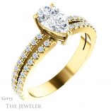 Pear Shaped Forever Brilliant Moissanite Engagement Ring #GTJ1173-pear-fb-y