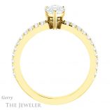 Pear Shaped Forever Brilliant Moissanite Engagement Ring #GTJ1173-pear-fb-y