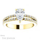Pear Shaped Forever Brilliant Moissanite Engagement Ring #GTJ1173-pear-fb-y