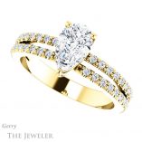 Pear Shaped Forever Brilliant Moissanite Engagement Ring #GTJ1173-pear-fb-y
