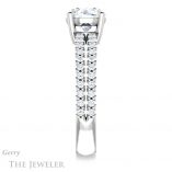 Round Cut Forever One Moissanite Engagement Ring #GTJ1173-round-fo-w