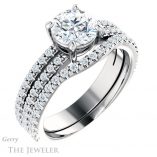 Round Cut Forever One Moissanite Engagement Ring #GTJ1173-round-fo-w