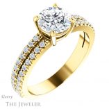Round Cut Forever One Moissanite Engagement Ring #GTJ1173-round-fo-y