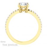 Round Cut Forever One Moissanite Engagement Ring #GTJ1173-round-fo-y