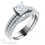 Princess Cut Forever One Moissanite Engagement Ring #GTJ1173-square-fo-w