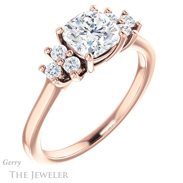 Cushion Cut Forever One Moissanite Engagement Ring #GTJ1176-cushion-fo-r