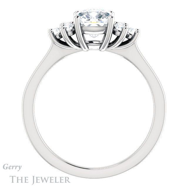 Cushion Cut Forever One Moissanite Engagement Ring #GTJ1176-cushion-fo-w