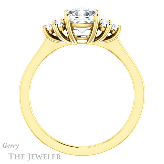 Cushion Cut Forever One Moissanite Engagement Ring #GTJ1176-cushion-fo-y