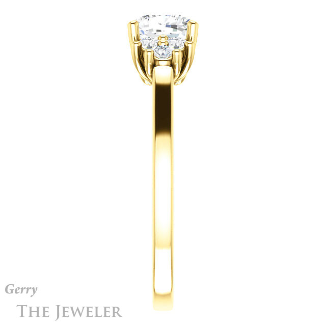 Cushion Cut Forever One Moissanite Engagement Ring #GTJ1176-cushion-fo-y 3 Cushion Cut Forever One Moissanite Engagement Ring #GTJ1176-cushion-fo-y