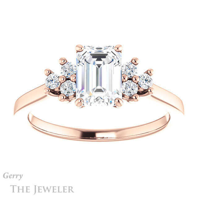 Emerald Cut Forever Brilliant Moissanite Engagement Ring #GTJ1176-emerald-fb-r