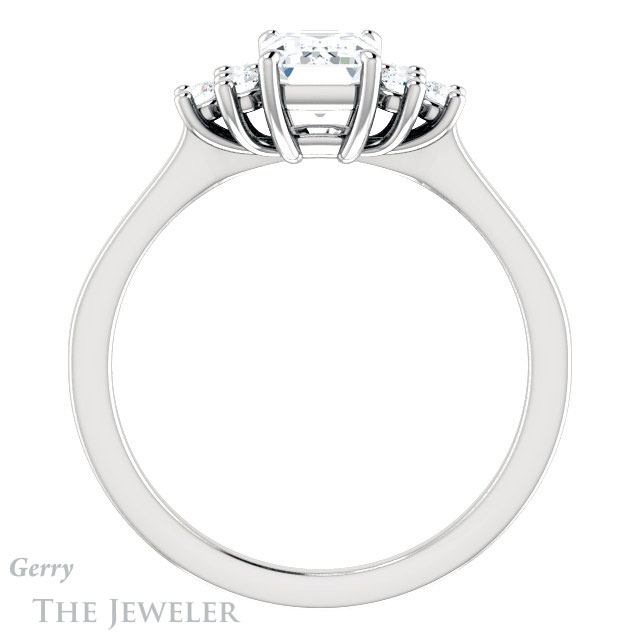 Emerald Cut Forever Brilliant Moissanite Engagement Ring #GTJ1176-emerald-fb-w