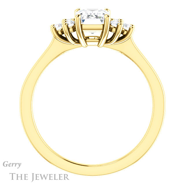 Emerald Cut Forever Brilliant Moissanite Engagement Ring #GTJ1176-emerald-fb-y