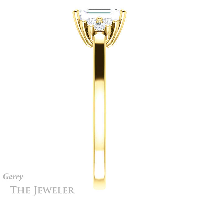 Emerald Cut Forever Brilliant Moissanite Engagement Ring #GTJ1176-emerald-fb-y