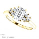 Emerald Cut Forever Brilliant Moissanite Engagement Ring #GTJ1176-emerald-fb-y