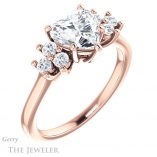 Heart Shaped Forever One Moissanite Engagement Ring #GTJ1176-heart-fb-r 4 Heart Shaped Forever Brilliant Moissanite Engagement Ring #GTJ1176-heart-fb-r