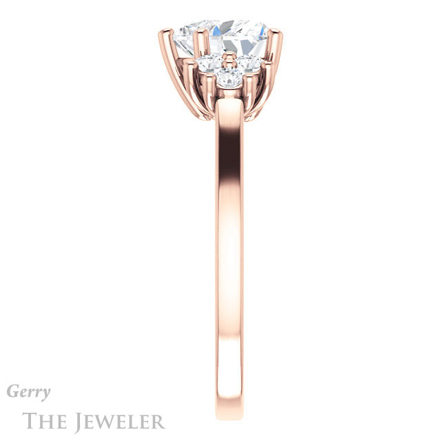 Heart Shaped Forever One Moissanite Engagement Ring #GTJ1176-heart-fb-r 3 Heart Shaped Forever Brilliant Moissanite Engagement Ring #GTJ1176-heart-fb-r