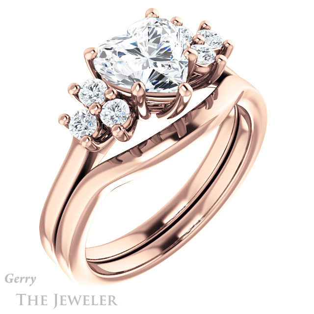 Heart Shaped Forever One Moissanite Engagement Ring #GTJ1176-heart-fb-r 6 Heart Shaped Forever Brilliant Moissanite Engagement Ring #GTJ1176-heart-fb-r