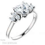 Heart Shaped Forever One Moissanite Engagement Ring #GTJ1176-heart-fb-w 4 Heart Shaped Forever Brilliant Moissanite Engagement Ring #GTJ1176-heart-fb-w