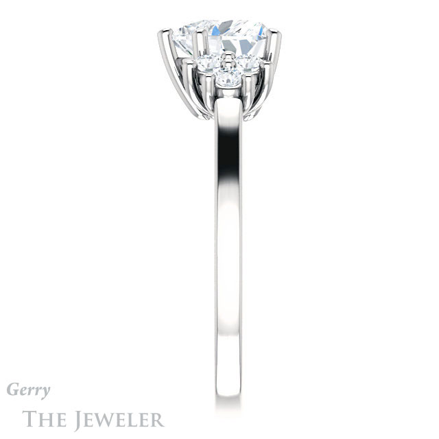 Heart Shaped Forever One Moissanite Engagement Ring #GTJ1176-heart-fb-w 3 Heart Shaped Forever Brilliant Moissanite Engagement Ring #GTJ1176-heart-fb-w