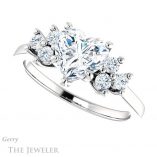Heart Shaped Forever One Moissanite Engagement Ring #GTJ1176-heart-fb-w 5 Heart Shaped Forever Brilliant Moissanite Engagement Ring #GTJ1176-heart-fb-w