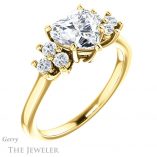 Heart Shaped Forever One Moissanite Engagement Ring #GTJ1176-heart-fb-y 4 Heart Shaped Forever Brilliant Moissanite Engagement Ring #GTJ1176-heart-fb-y