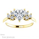 Heart Shaped Forever One Moissanite Engagement Ring #GTJ1176-heart-fb-y 1 Heart Shaped Forever Brilliant Moissanite Engagement Ring #GTJ1176-heart-fb-y
