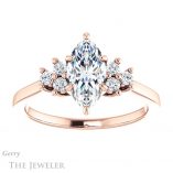 Marquise Cut Forever One Moissanite Engagement Ring #GTJ1176-marquise-fb-r 1 Marquise Cut Forever Brilliant Moissanite Engagement Ring #GTJ1176-marquise-fb-r