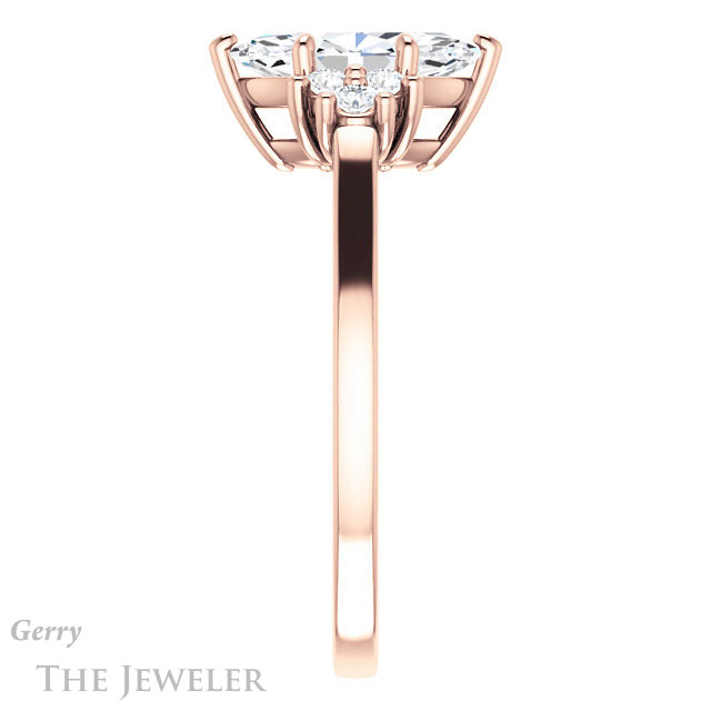 Marquise Cut Forever One Moissanite Engagement Ring #GTJ1176-marquise-fb-r 3 Marquise Cut Forever Brilliant Moissanite Engagement Ring #GTJ1176-marquise-fb-r