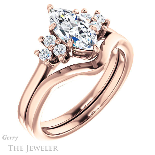 Marquise Cut Forever One Moissanite Engagement Ring #GTJ1176-marquise-fb-r 6 Marquise Cut Forever Brilliant Moissanite Engagement Ring #GTJ1176-marquise-fb-r