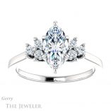 Marquise Cut Forever One Moissanite Engagement Ring #GTJ1176-marquise-fb-w 1 Marquise Cut Forever Brilliant Moissanite Engagement Ring #GTJ1176-marquise-fb-w