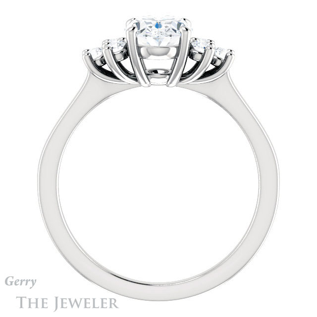 Oval Shaped Forever One Moissanite Engagement Ring #GTJ1176-oval-fo-w