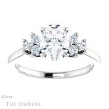 Oval Shaped Forever One Moissanite Engagement Ring #GTJ1176-oval-fo-w 1 Oval Shaped Forever One Moissanite Engagement Ring #GTJ1176-oval-fo-w