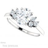 Oval Shaped Forever One Moissanite Engagement Ring #GTJ1176-oval-fo-w 5 Oval Shaped Forever One Moissanite Engagement Ring #GTJ1176-oval-fo-w