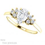 Pear Shaped Forever One Moissanite Engagement Ring #GTJ1176-pear-fb-y 5 Pear Shaped Forever Brilliant Moissanite Engagement Ring #GTJ1176-pear-fb-y