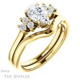 Pear Shaped Forever One Moissanite Engagement Ring #GTJ1176-pear-fb-y 6 Pear Shaped Forever Brilliant Moissanite Engagement Ring #GTJ1176-pear-fb-y