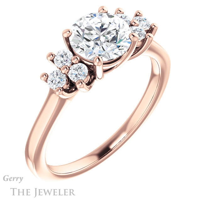 Round Cut Forever One Moissanite Engagement Ring #GTJ1176-round-fo-r 4 Round Cut Forever One Moissanite Engagement Ring #GTJ1176-round-fo-r