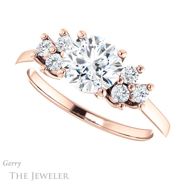 Round Cut Forever One Moissanite Engagement Ring #GTJ1176-round-fo-r 5 Round Cut Forever One Moissanite Engagement Ring #GTJ1176-round-fo-r