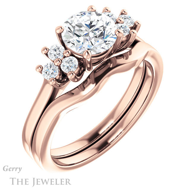 Round Cut Forever One Moissanite Engagement Ring #GTJ1176-round-fo-r 6 Round Cut Forever One Moissanite Engagement Ring #GTJ1176-round-fo-r