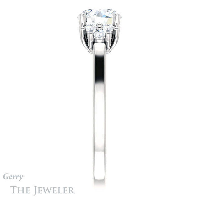 Round Cut Forever One Moissanite Engagement Ring #GTJ1176-round-fo-w 3 Round Cut Forever One Moissanite Engagement Ring #GTJ1176-round-fo-w