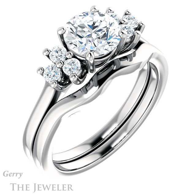 Round Cut Forever One Moissanite Engagement Ring #GTJ1176-round-fo-w 6 Round Cut Forever One Moissanite Engagement Ring #GTJ1176-round-fo-w