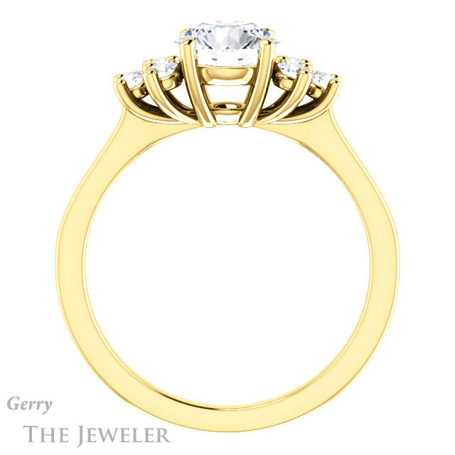 Round Cut Forever One Moissanite Engagement Ring #GTJ1176-round-fo-y