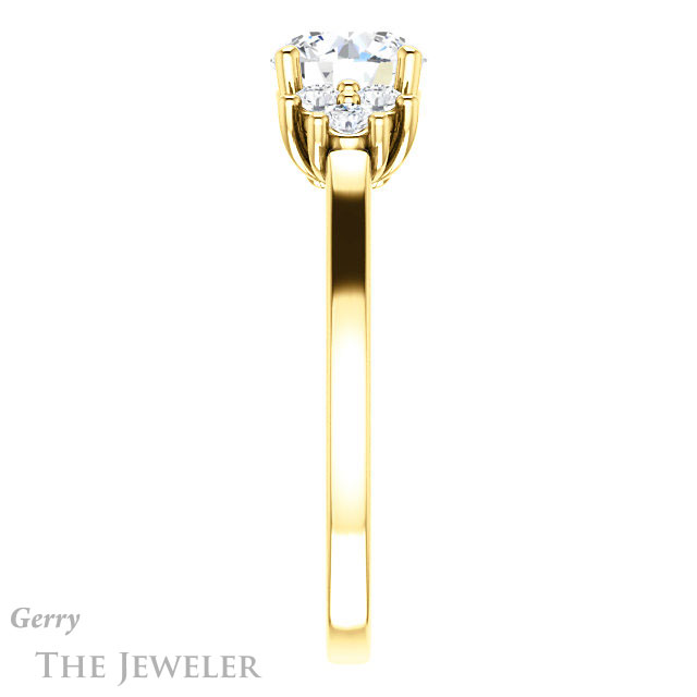 Round Cut Forever One Moissanite Engagement Ring #GTJ1176-round-fo-y 3 Round Cut Forever One Moissanite Engagement Ring #GTJ1176-round-fo-y