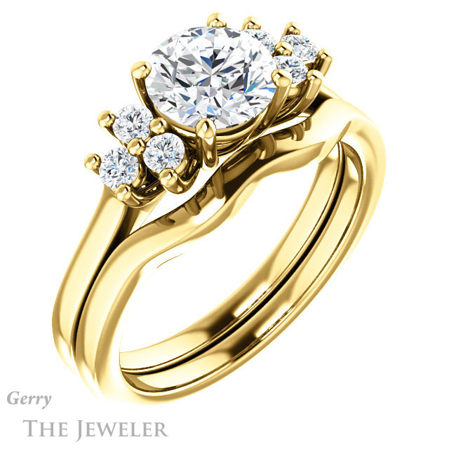 Round Cut Forever One Moissanite Engagement Ring #GTJ1176-round-fo-y 6 Round Cut Forever One Moissanite Engagement Ring #GTJ1176-round-fo-y