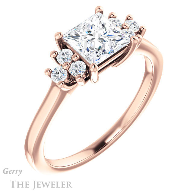 Princess Cut Forever One Moissanite Engagement Ring #GTJ1176-square-fo-r 4 Princess Cut Forever One Moissanite Engagement Ring #GTJ1176-square-fo-r