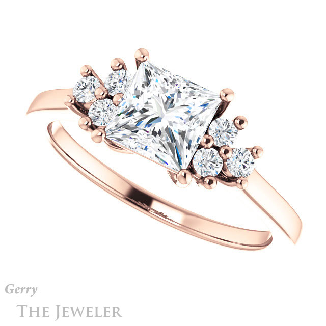 Princess Cut Forever One Moissanite Engagement Ring #GTJ1176-square-fo-r 5 Princess Cut Forever One Moissanite Engagement Ring #GTJ1176-square-fo-r